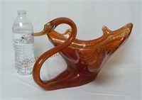 Mid-Century Art Glass Swan Planter / Bowl