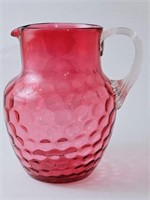 Cranberry Glass Water Pitcher