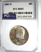 1968-D Kennedy MS67 LISTS $750