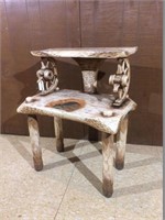 Hand carved western theme end table. Very Nice