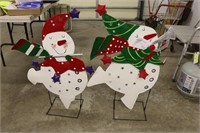 Metal Christmas Snowman Yard Decorations