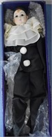 Pierrot Harlequin Bisque Doll in Box