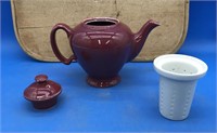 Baltimore Maroon McCormick Tea Pot With Infuser