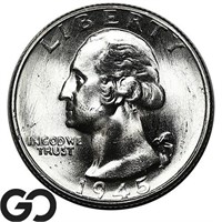 1945-S Washington Quarter, Blast White Superb Gem