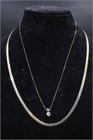 3-14K Gold Chain Necklaces & Earring - 0.5g
