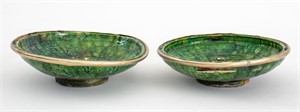 Moroccan Metal-Mounted Tamegroute Bowls, 2