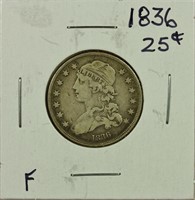 1836 Capped Bust Quarter F