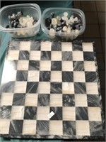 Chessboard and pieces were