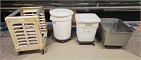 Stainless Steel Tub on Casters- Trashcan- Bin