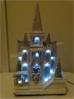 Lighted and motion church 16"h