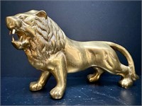 Midcentury Large Brass Lion From Korea