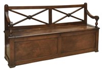 FRENCH PROVINCIAL WALNUT HALL BENCH