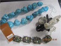 Costume Jewelry Pcs. Lot-Bracelet pc., Brooch