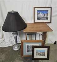 Magazine Table, Lamp, Pictures