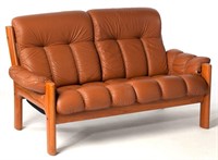 J.E. Ekornes Leather Settee