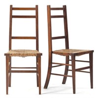Pair of Arts and Crafts Oak Side Chairs