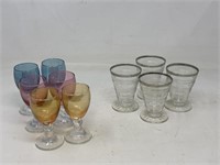 Cordial glasses -4 clear glass with silver tone