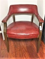 Leather Barrel Back Chair