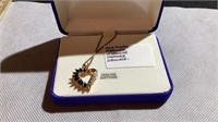 Gold Plated Sterling w/Genuine Sapphire Nevklace
