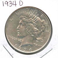 1934-D Peace Silver Dollar