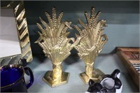 BRASS WHEAT BOOKENDS