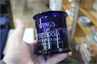 WINGS OF FREEDOM COBALT GLASS MUG