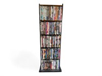 Standing DVD rack with 100+ dvd movies great