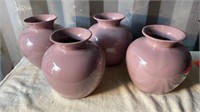 4 Ceramic Vases (8.5"H).   NO SHIPPING