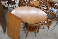 ROXTON TABLE AND LEAF WITH 4 MAPLE CHAIRS
