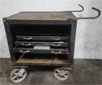Tool Cart, Rolls Nicely on Large Casters, 19" x