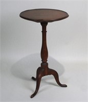 Fine CT Cherry Fan Inlaid Candlestand