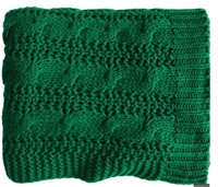 Dark Green Knitted Blanket