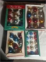 Assorted Boxed Glass Ornaments