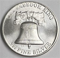 One Troy Ounce .999 Fine Silver Let Freedom Ring!