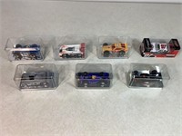 7 Hot Wheel Type Cars W/Cases, 1 Original Box