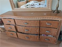 9 Drawer Dresser w/ Attached Mirror
