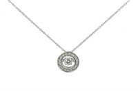 10K WHITE GOLD AND DIAMOND CLUSTER NECKLACE, 1.4g