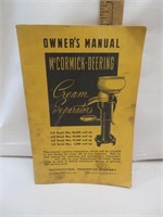 Vintage McCormick Deering Cream Separator Manual