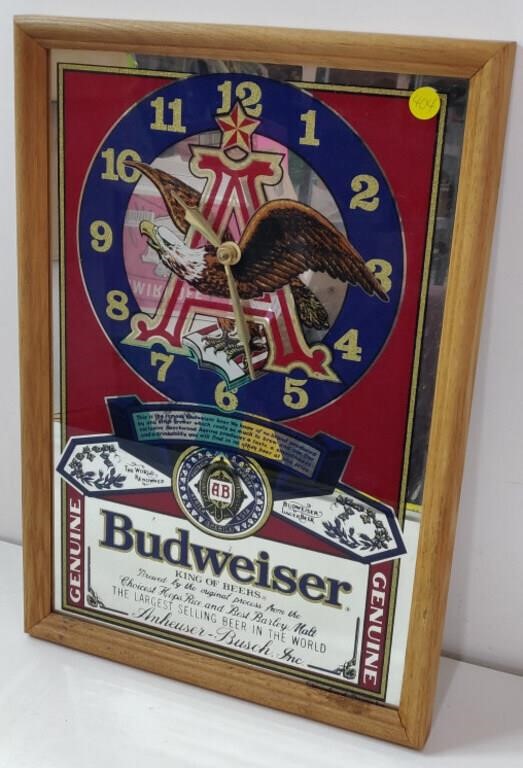 Budweiser Mirrored Bar Clock