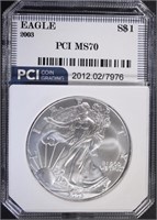 2003 AMERICAN SILVER EAGLE PCI PERFECT GEM BU