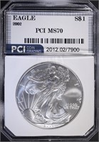 2002 AMERICAN SILVER EAGLE PCI PERFECT GEM BU