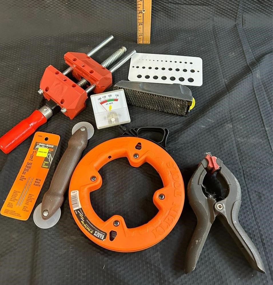 Klein Fish Tape and Misc Tools and Clamps