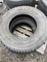 Pair of matching used 235 x 80 x 17 truck tires