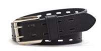 36/38 Mens Double Perforated Black 38mm Belt NEW