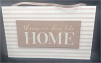 Theres No Place Like Home Striped Wall Decor Sign