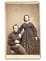 CDV Portrait Man & Woman, Civil War Soldier Unif.