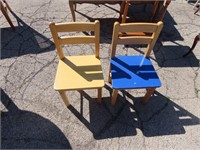 (2)Small wood chairs.