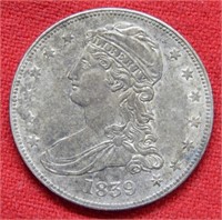 1839 Bust Silver Half  Dollar