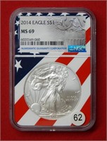 2014 American Eagle NGC MS69 1 Ounce Silver