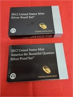 2 2012 United States Mint Silver Proof Sets